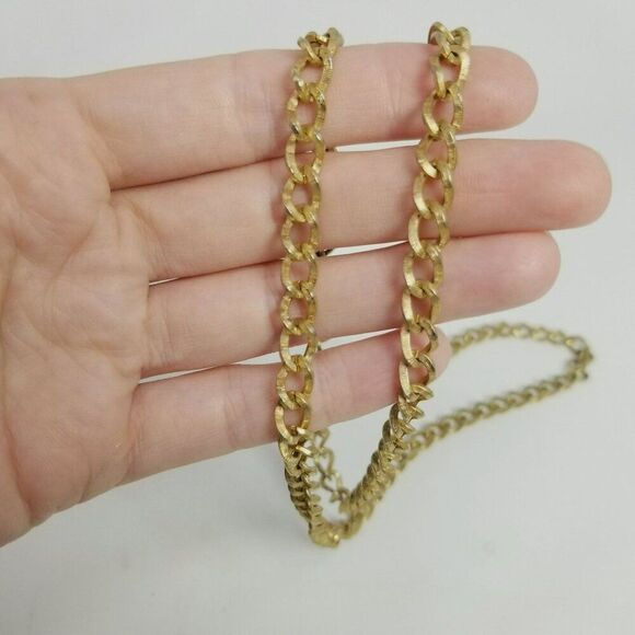 Vintage Sarah Coventry Long Gold Tone Chain Necklace, 26 Inches Long, Estate - Picture 8 of 10